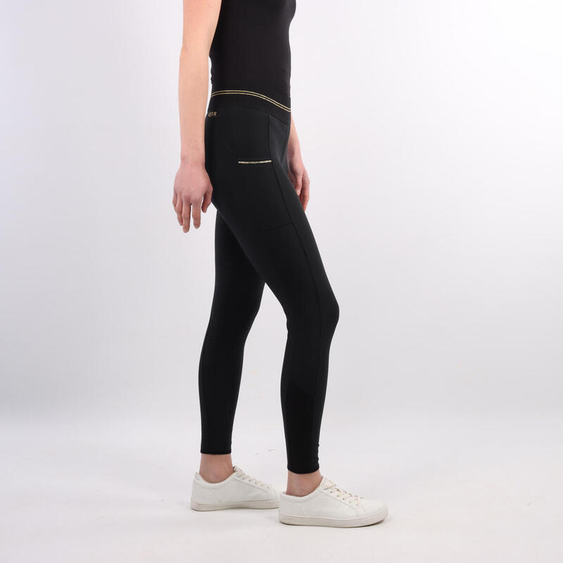 Legging d'équitation QNila Fond silicone Quur Noir-doré