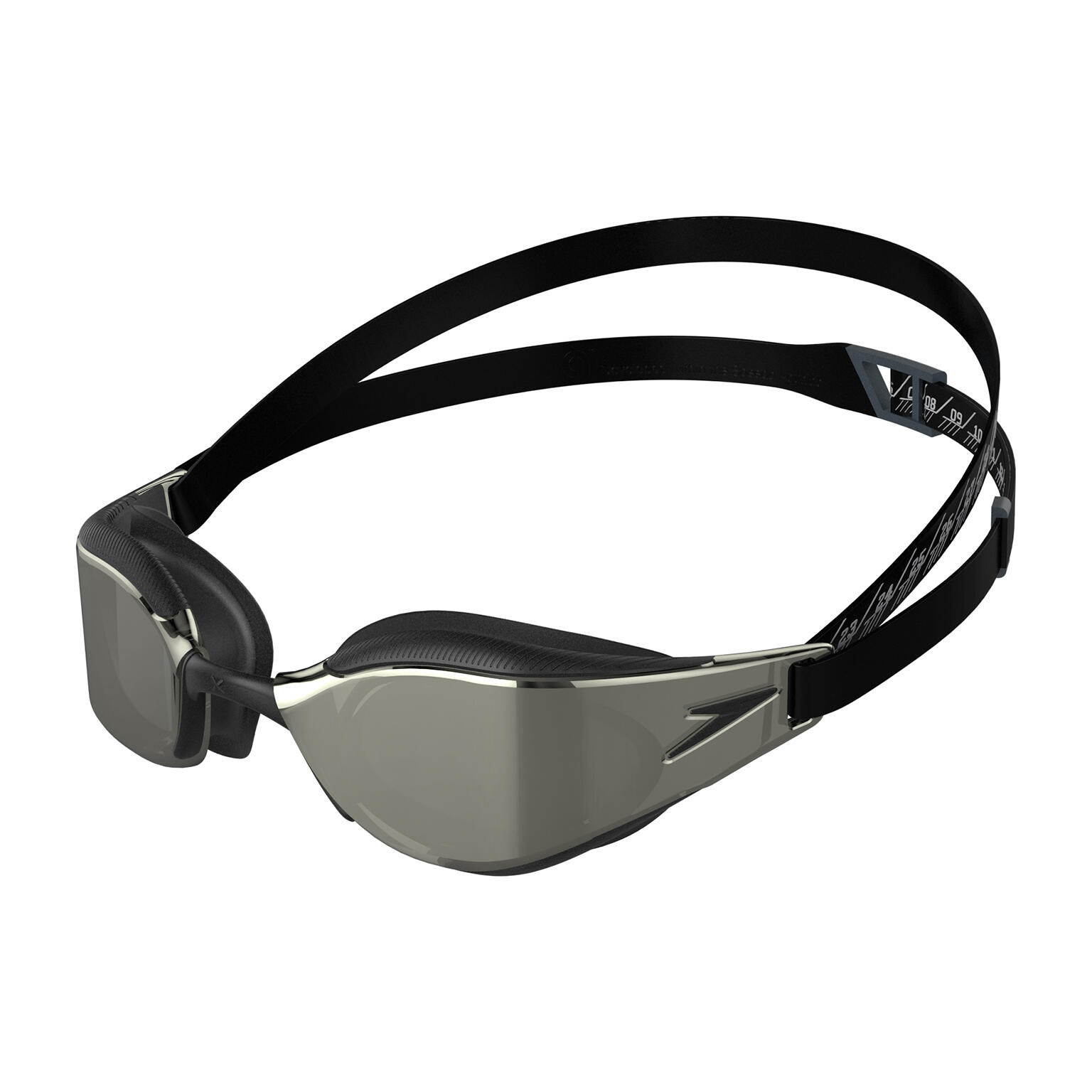 Speedo Fastskin Hyper Elite Mirror Goggles, Black/Grey/Chrome 1/5