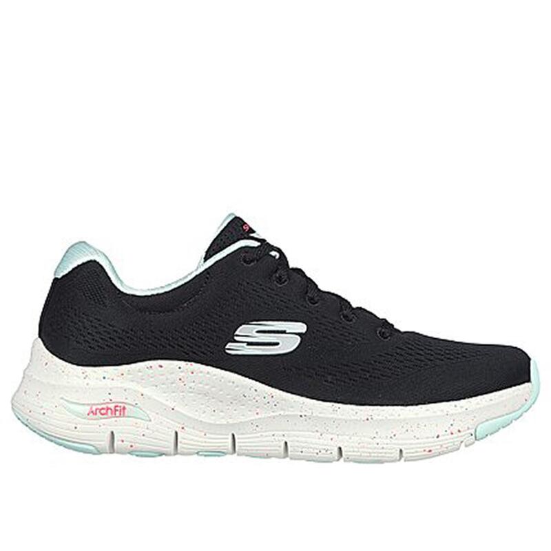 Zapatillas Deportivas Caminar Mujer Skechers 149566_BKMT Negras con Cordones