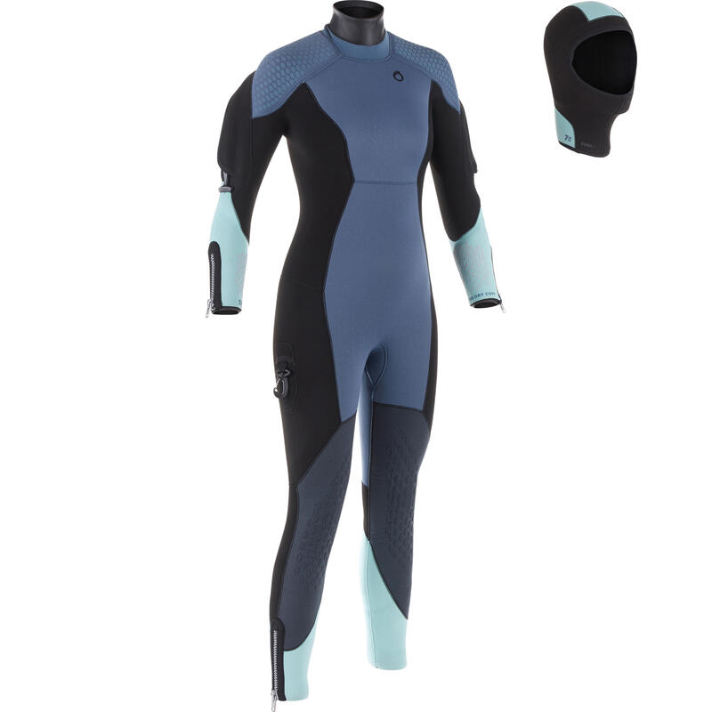 Refurbished Womens diving semi-dry wetsuit 7 mm neoprene - D Grade