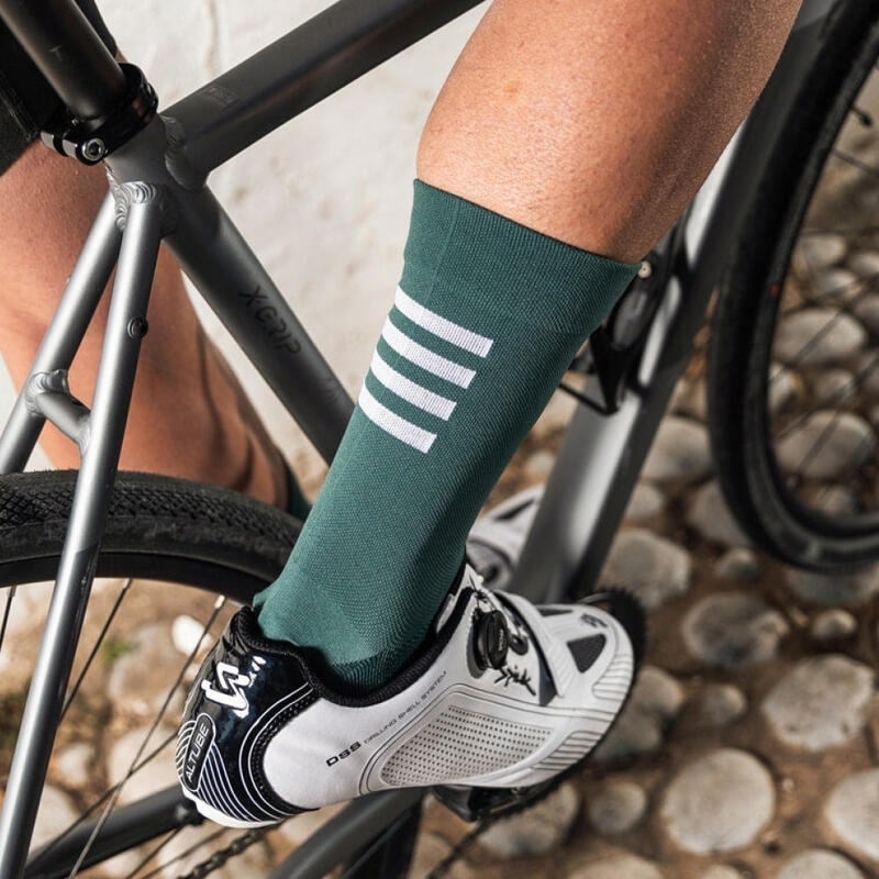 Calcetines para ciclismo Hombre y Mujer S1 Green Alpe d'Huez Verde Militar