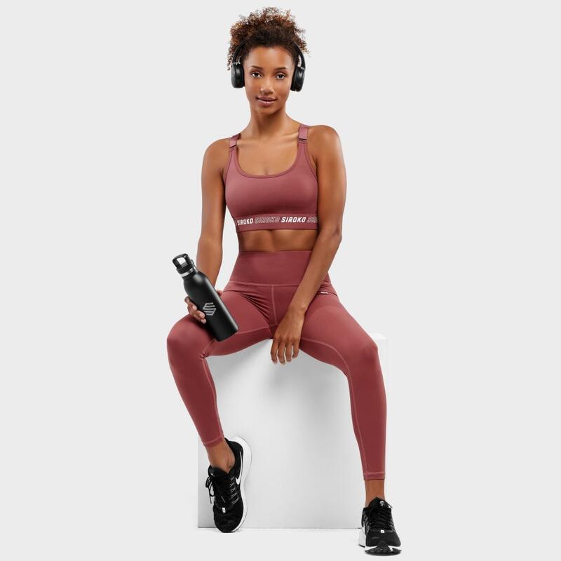 Sujetador deportivo alto impacto fitness Mujer Cardio Copper SIROKO Rojo Cobrizo