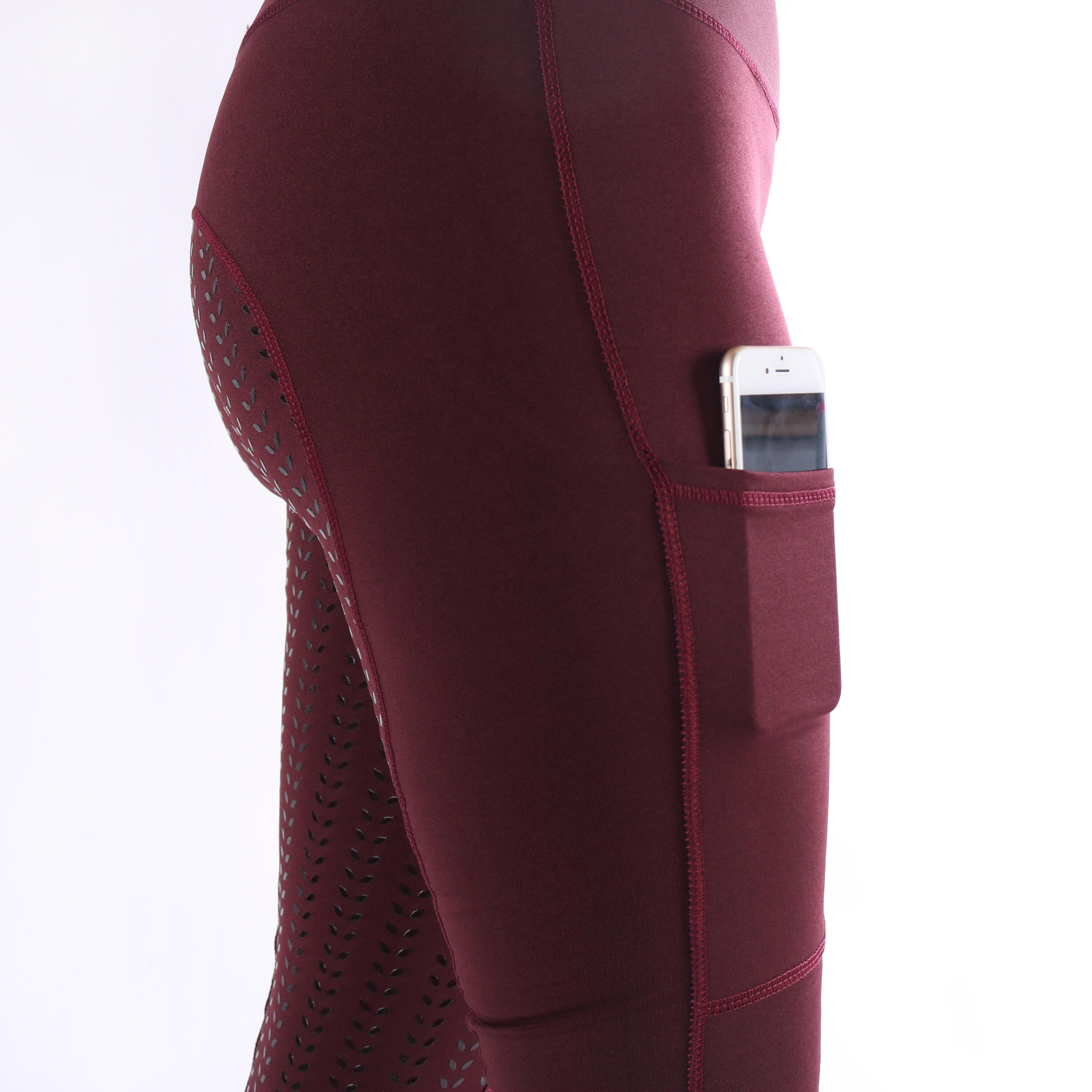 Legging d'équitation à fond full grip Illustris Epplejeck Rouge foncé 4/4