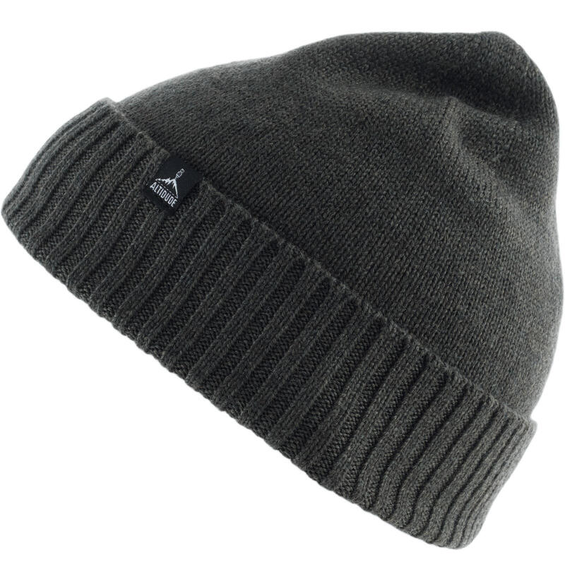 Wintermuts Effen fijn gebreide muts unisex beanie 100% merinowol