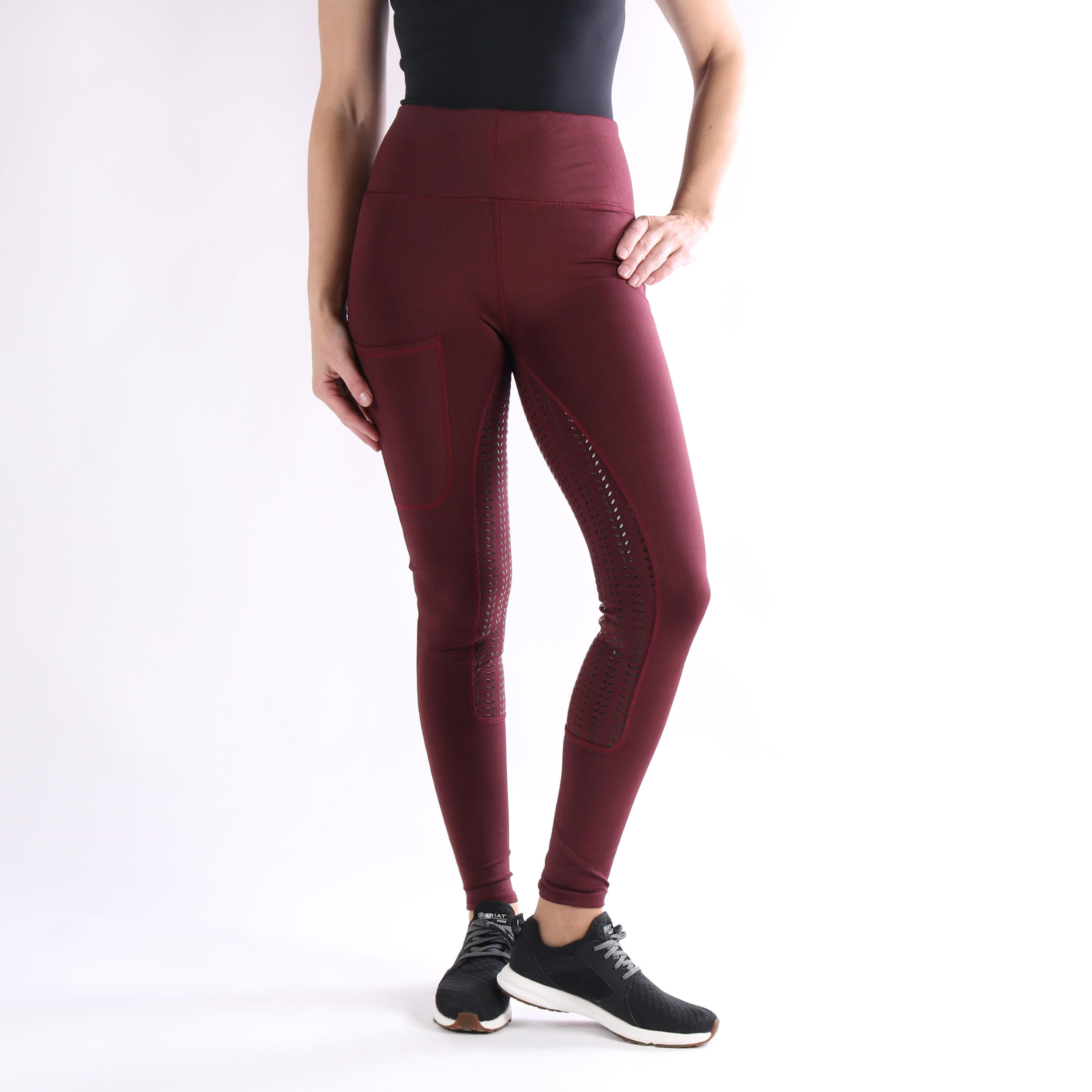 Legging d'équitation à fond full grip Illustris Epplejeck Rouge foncé 2/4