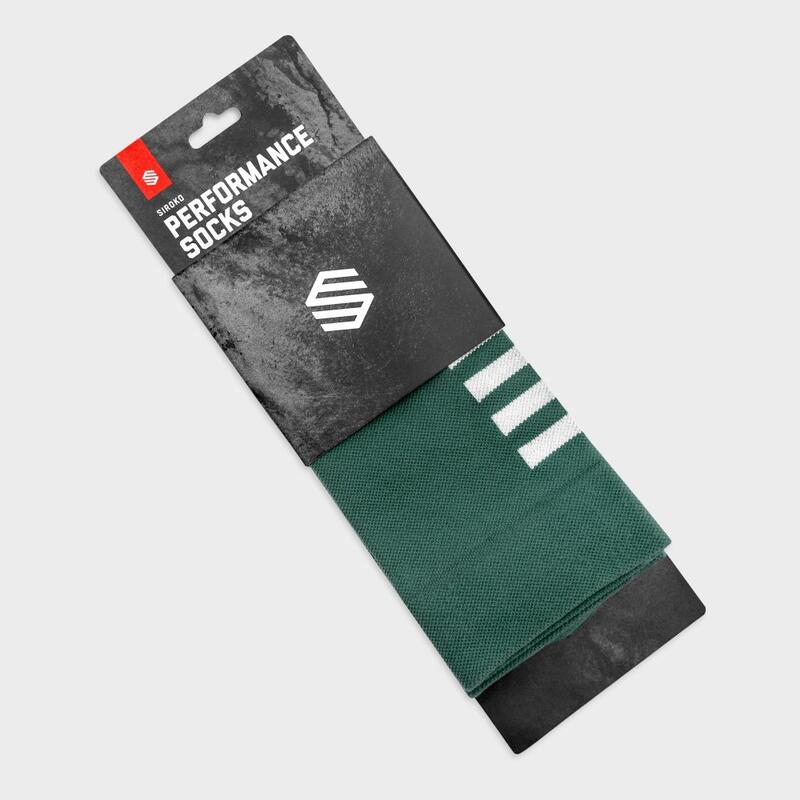 Calcetines para ciclismo Hombre y Mujer S1 Green Alpe d'Huez Verde Militar