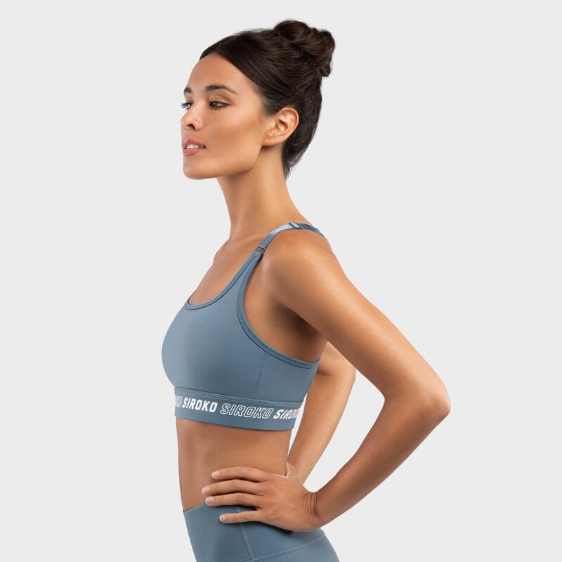 Damen Fitness Sport-BH - Starker Halt Cardio Blue SIROKO Ozeanblau