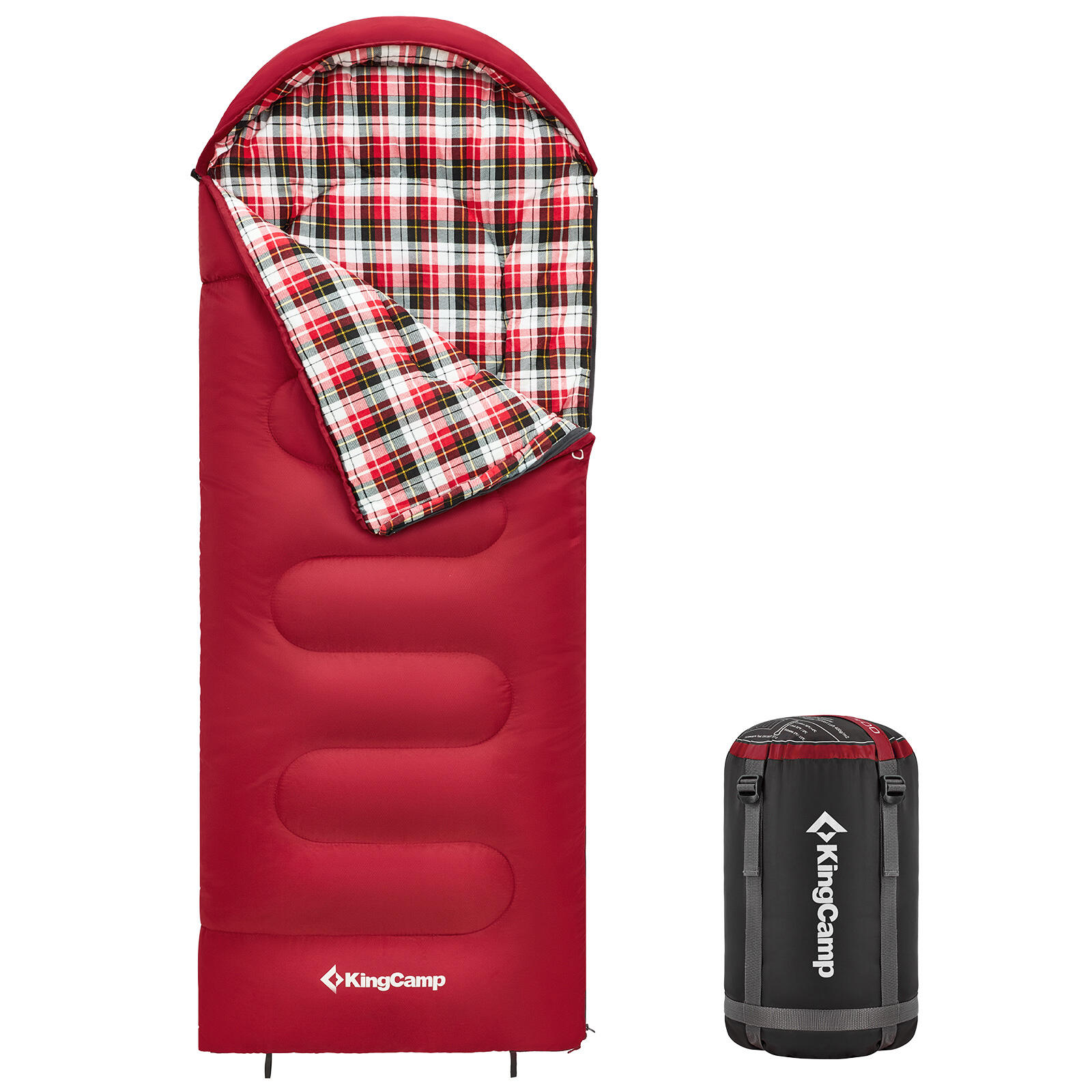 Kingcamp - Sac De Couchage D'Hiver Cloud Couverture Large Coton - Sac De Couchage - Rouge - Decathlon