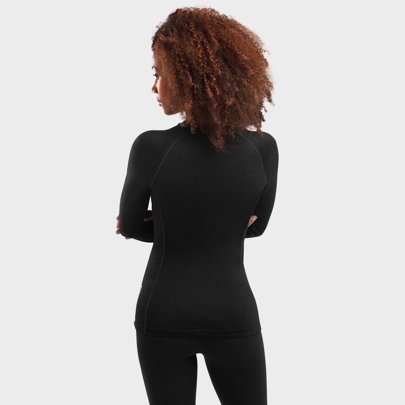 MERINO TOP - Negro Camiseta interior térmica extracálida de lana merina