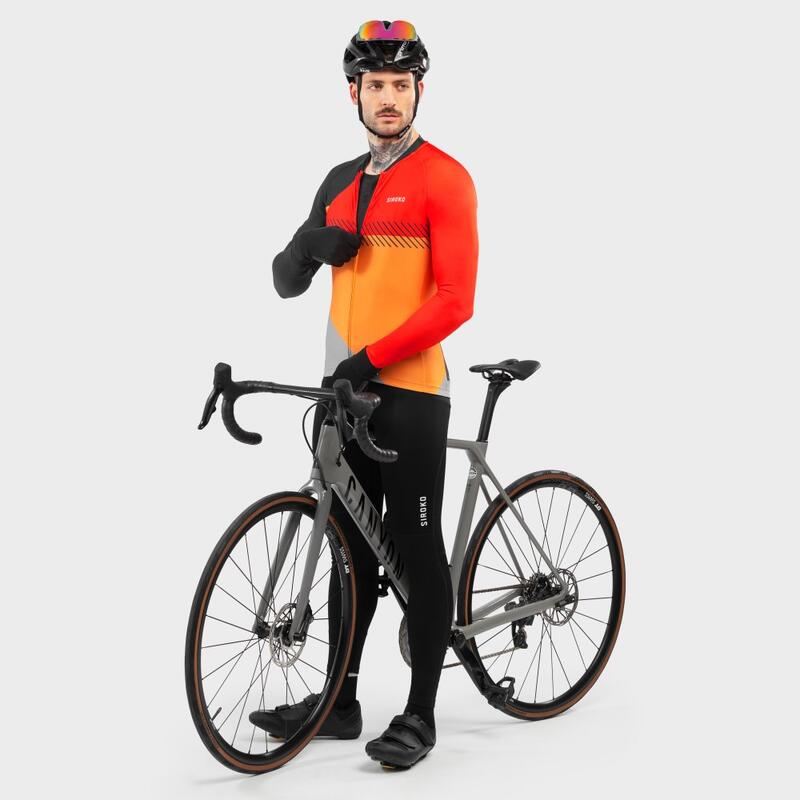 Camisola de ciclismo manga comprida homem M2 Florida SIROKO Laranja Vivo