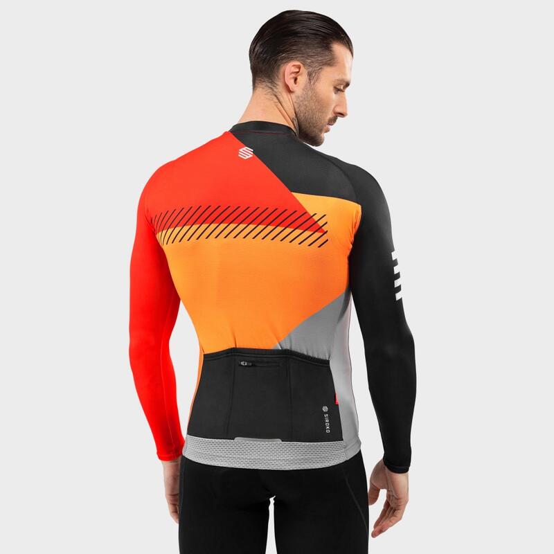 Maillot vélo manches longues homme Cyclisme M2 Florida Orange Vif