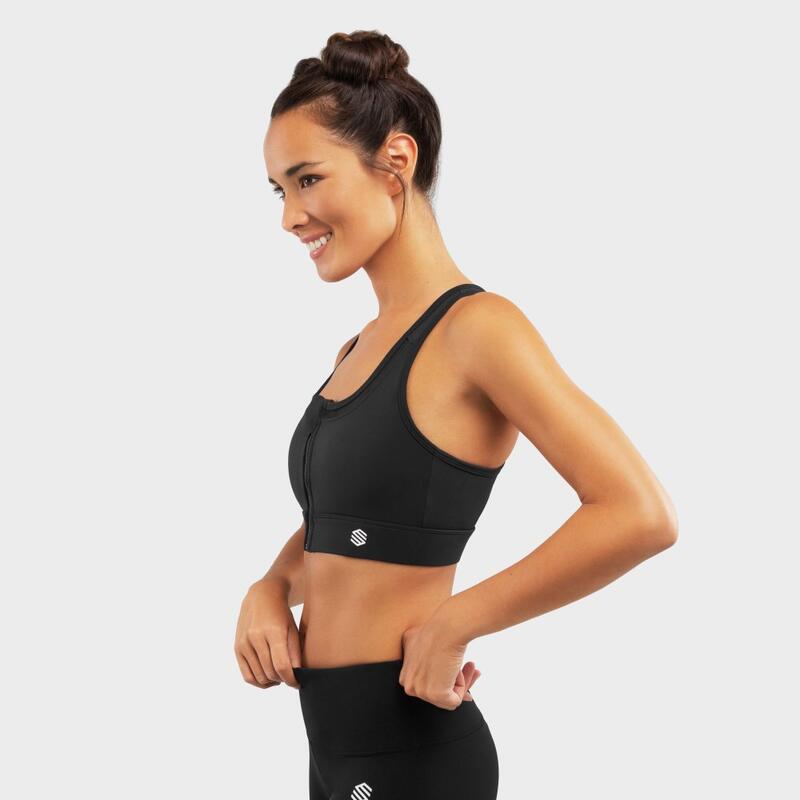 Soutien de desporto - Suporte Elevado Fitness Mulher Squat Black SIROKO Preto