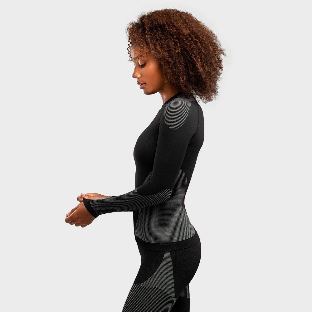 SIROKO Dames Wintersport compressie shirt Drystone SIROKO Zwart Decathlon