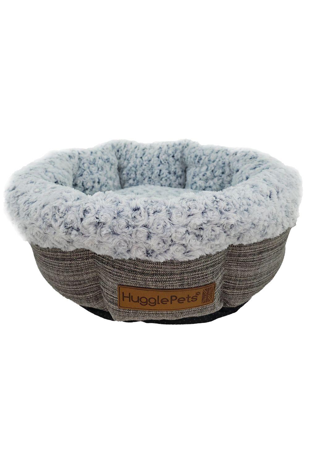 HugglePets Granite Ivory Donut Supersoft Non Slip Dog Bed 2/6