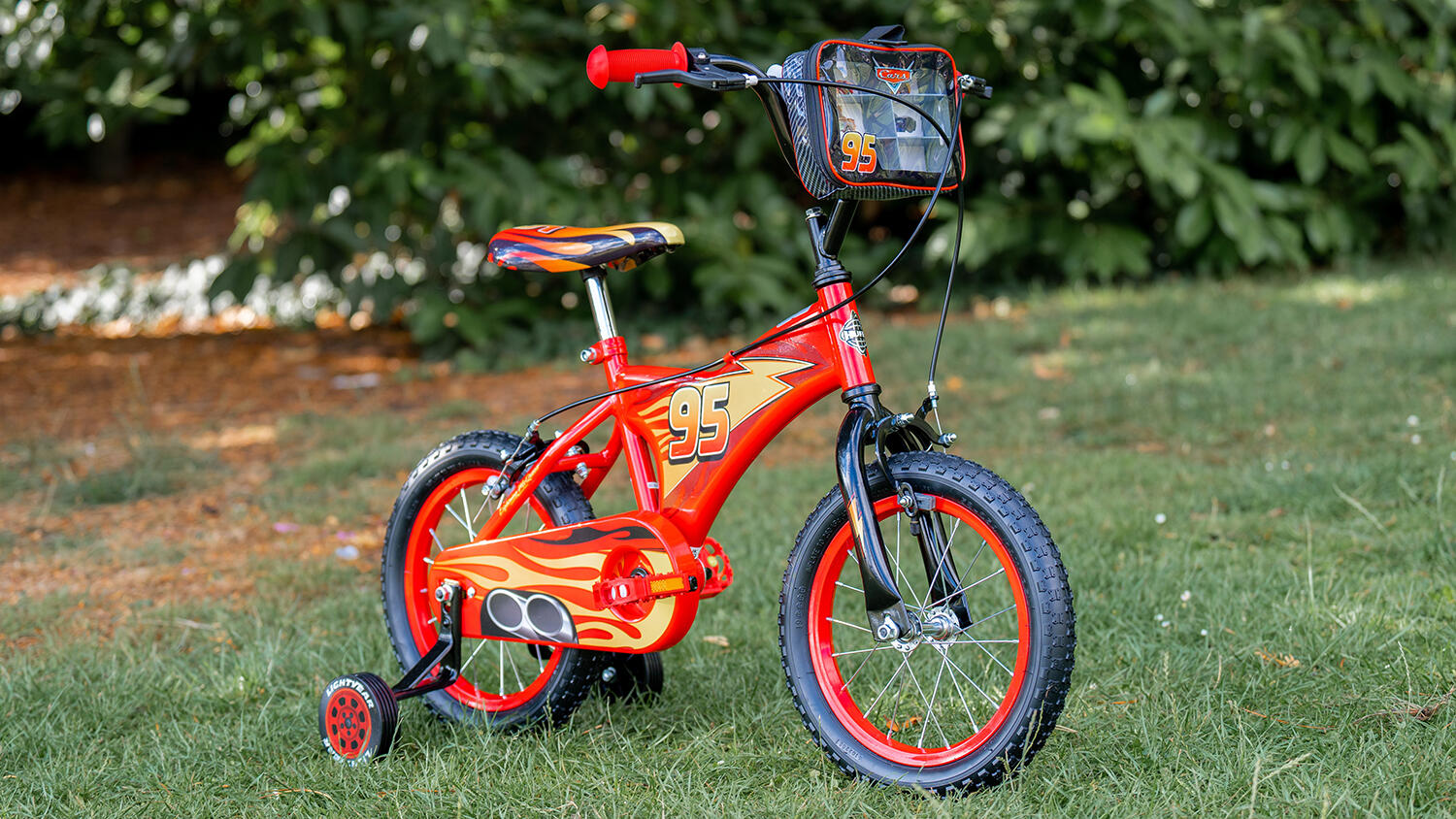 Huffy Disney Cars 14 inch Kids Bike + Stabilisers For Boys or Girls 7/8