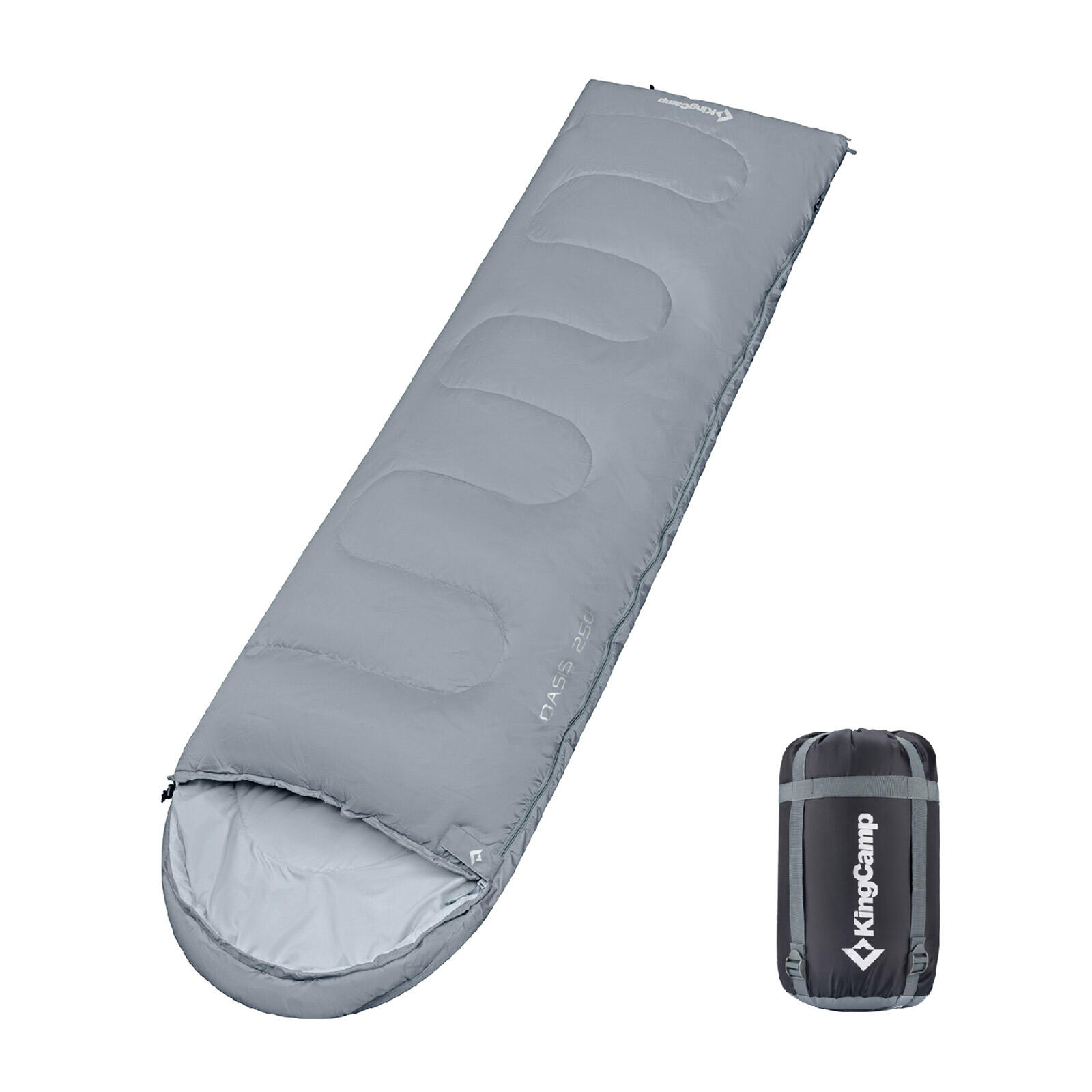 Kingcamp - Oasis 250 Couvertures Enfants Sac De Couchage Été Camping 1,40 M +12°c - Sac De Couchage - Gris - Decathlon