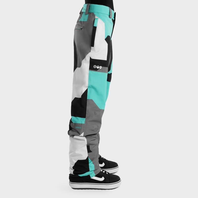 Dames Wintersport snowboard broek voor P1-W Sleet Siroko Turquoise