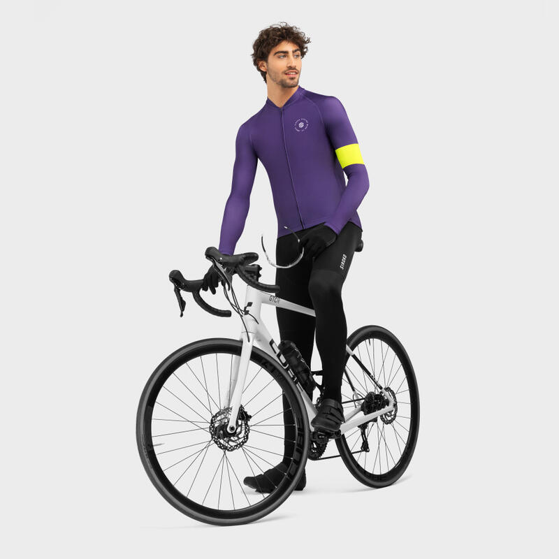 Camisola manga comprida Ciclismo SIROKO M2 Bergen Ameixa Homem