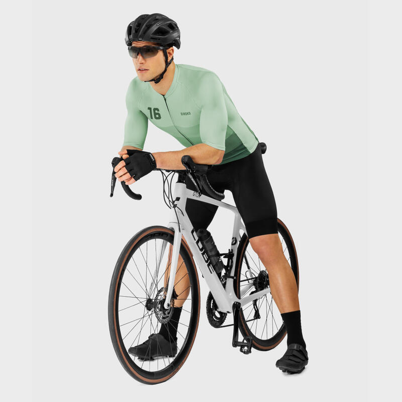 Camisola manga curta Ciclismo SIROKO M2 Greenways Menta Homem