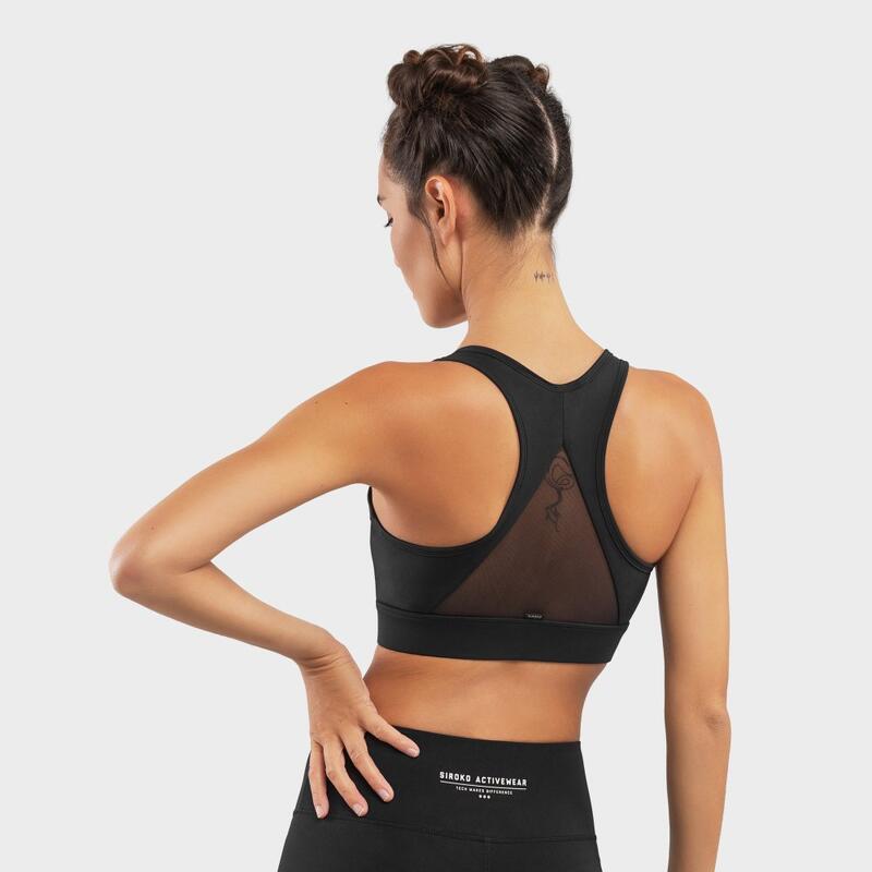 Damen Fitness Sport-BH - Starker Halt Squat Black SIROKO Schwarz