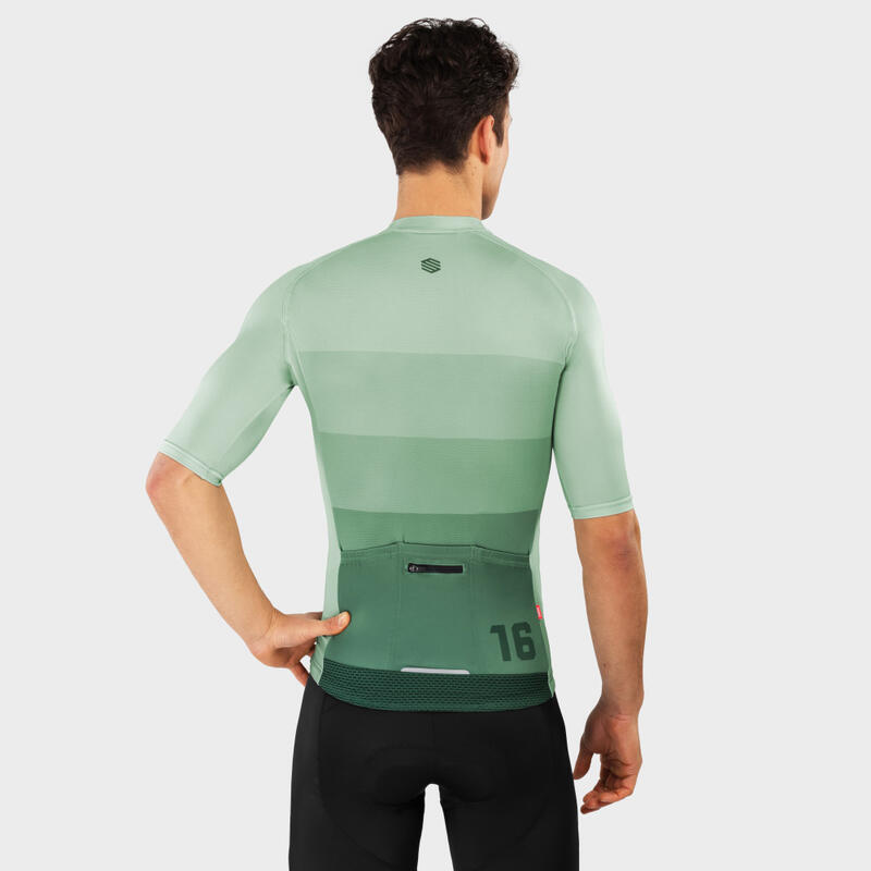 Maillot manches courtes Cyclisme SIROKO M2 Greenways Vert Menthe Homme