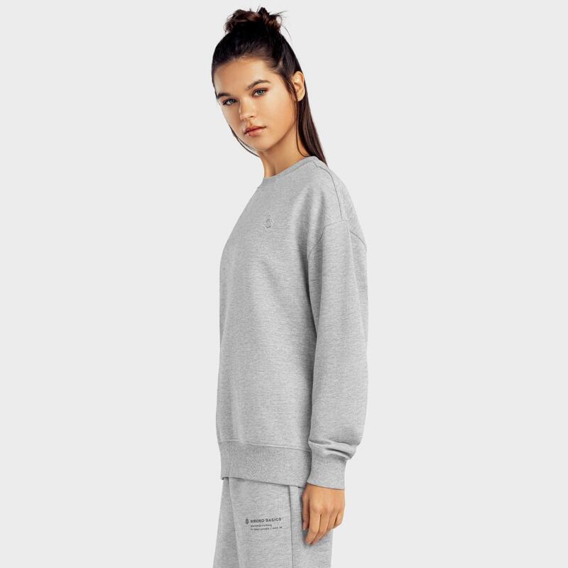 Sweat-shirt à col rond femme Lifestyle Ash-W Gris Nacré