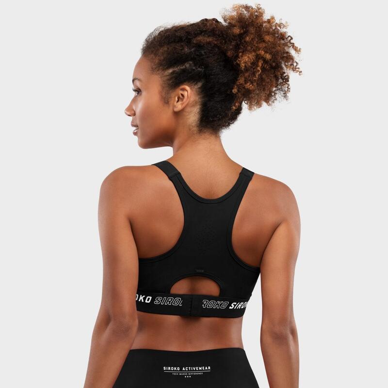 Damen Fitness Sport-BH - Starker Halt Cardio Black SIROKO Schwarz