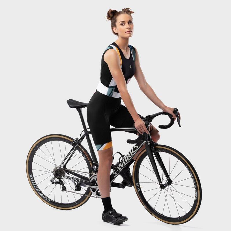 Cuissard vélo court femme Cyclisme BX Jungle Noir