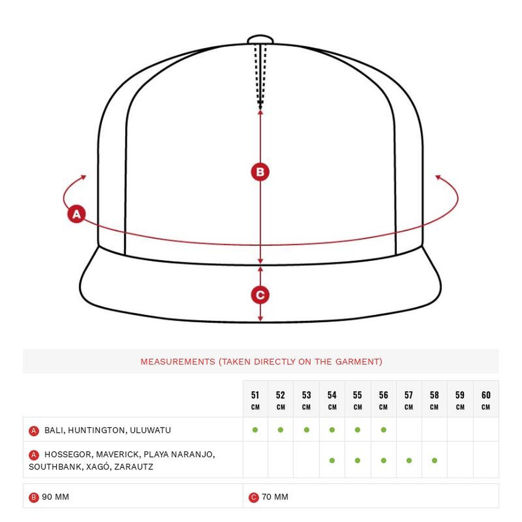 Herren und Damen Surf Fünf-Panel-Cap Hossegor SIROKO Schwarz