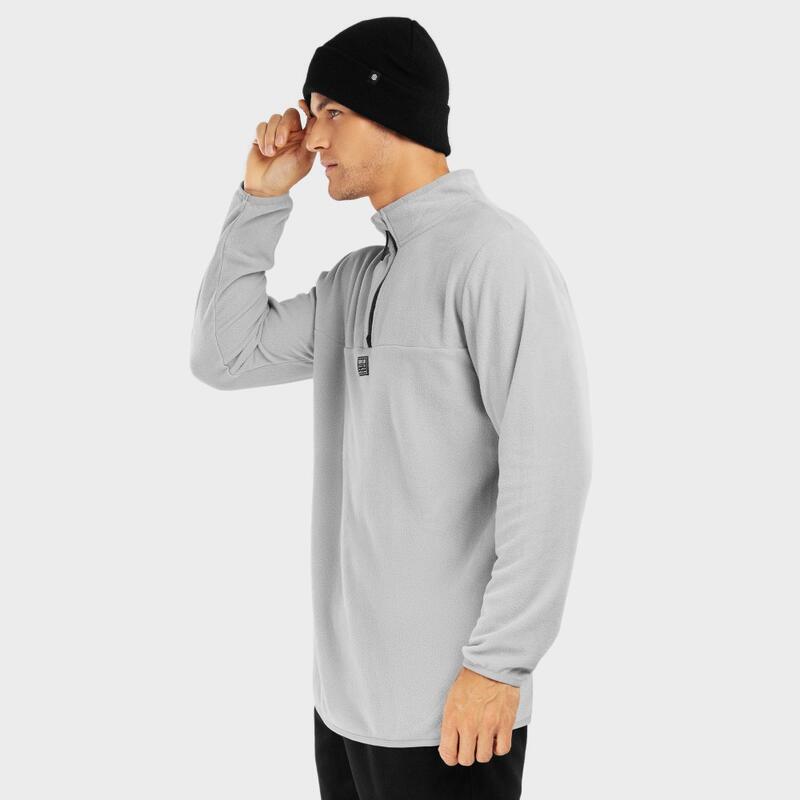 Pull polaire fin homme Sports d'hiver Limestone Gris Nacré