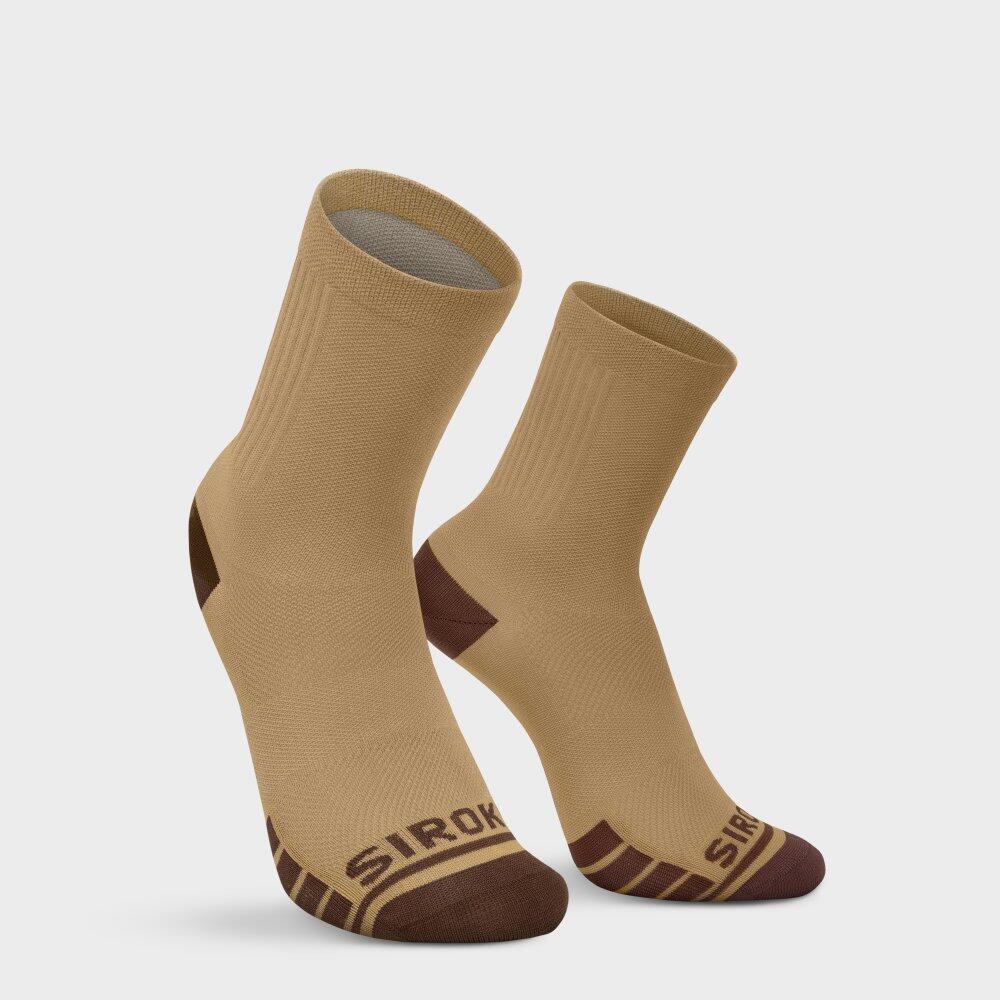 Men's and Women's Cycling Gravel Socks GS1 Mustard Brown