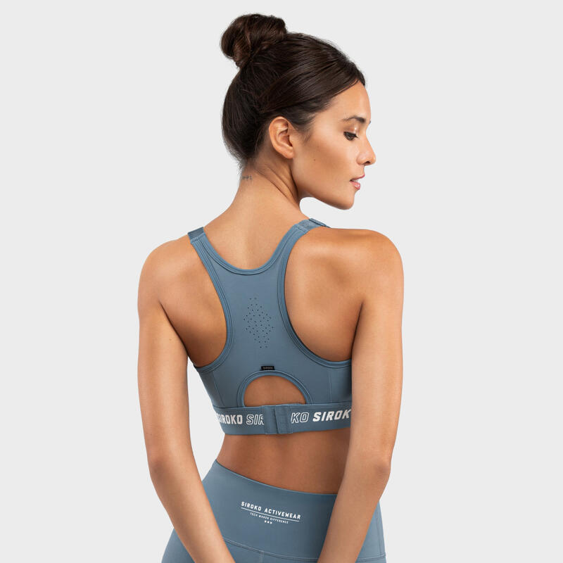 Soutien de desporto - Suporte Elevado Fitness Mulher Cardio Blue Azul-oceânico