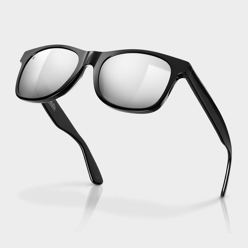 Herren und Damen Surf Sonnenbrille aus recyceltem Acetat Oxford SIROKO Schwarz
