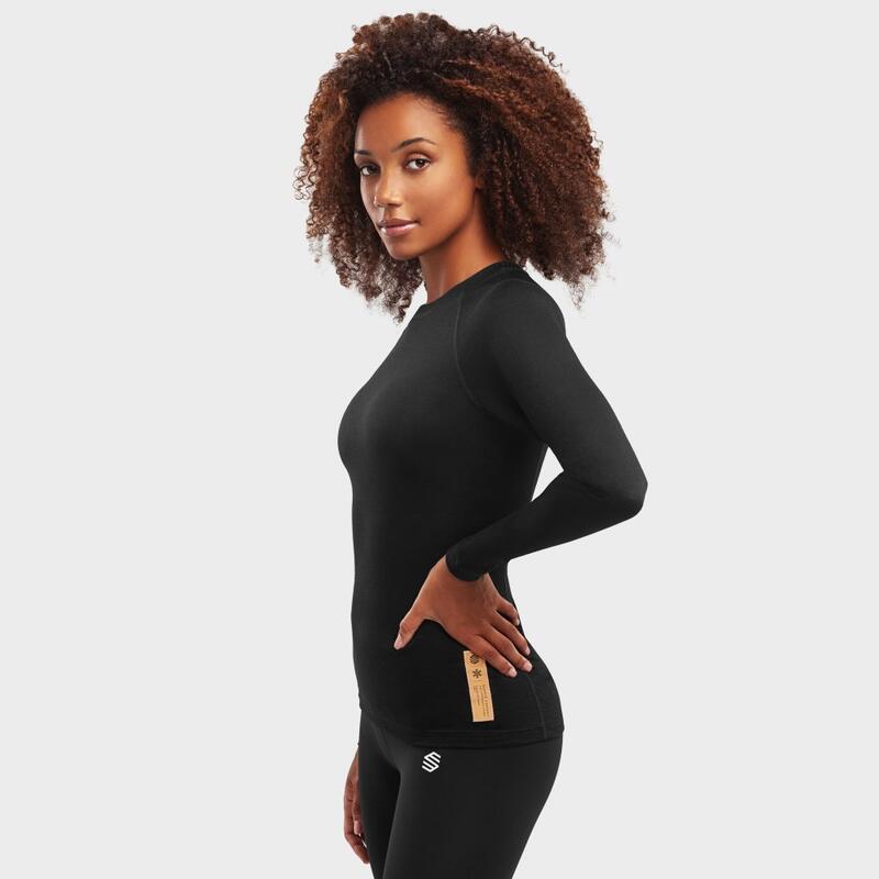 Maglia intima in merino donna Sport invernali Ultimate Siberia SIROKO Nero