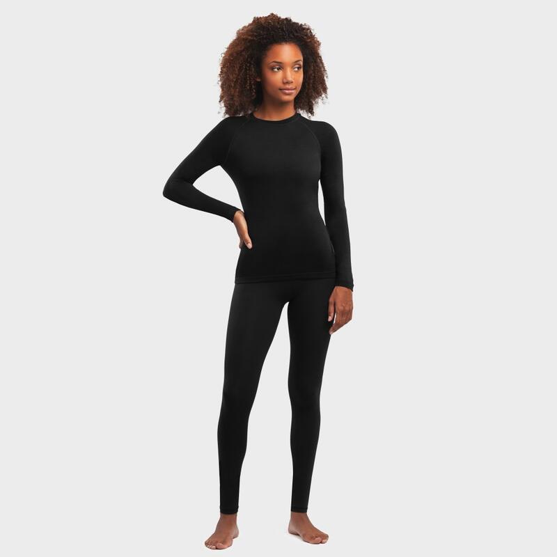 Damen Wintersport baselayer aus merinowolle für Ultimate Siberia SIROKO Schwarz