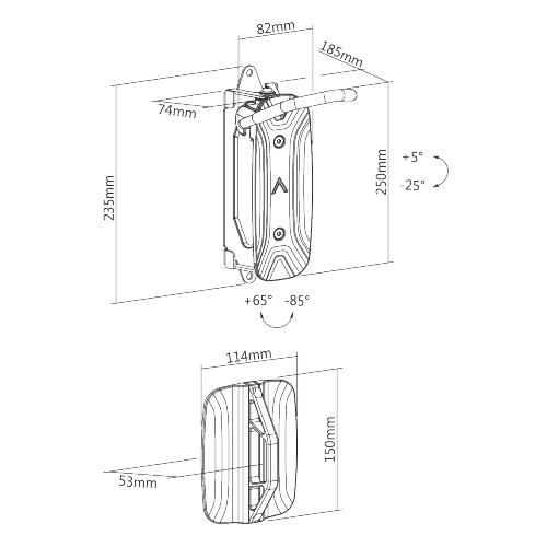 Drehbarer Wandfahrradhalter - Schwarzes Fahrradaufhängungssystem