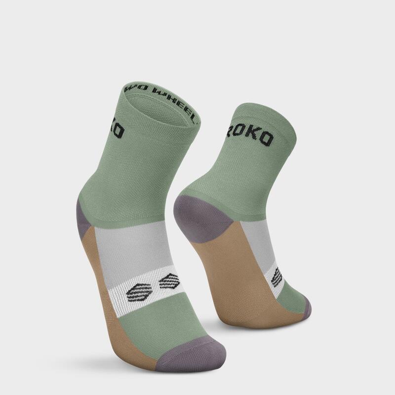 Chaussettes vélo d'été Cyclisme Homme et Femme S2 Prades Vert Cendré