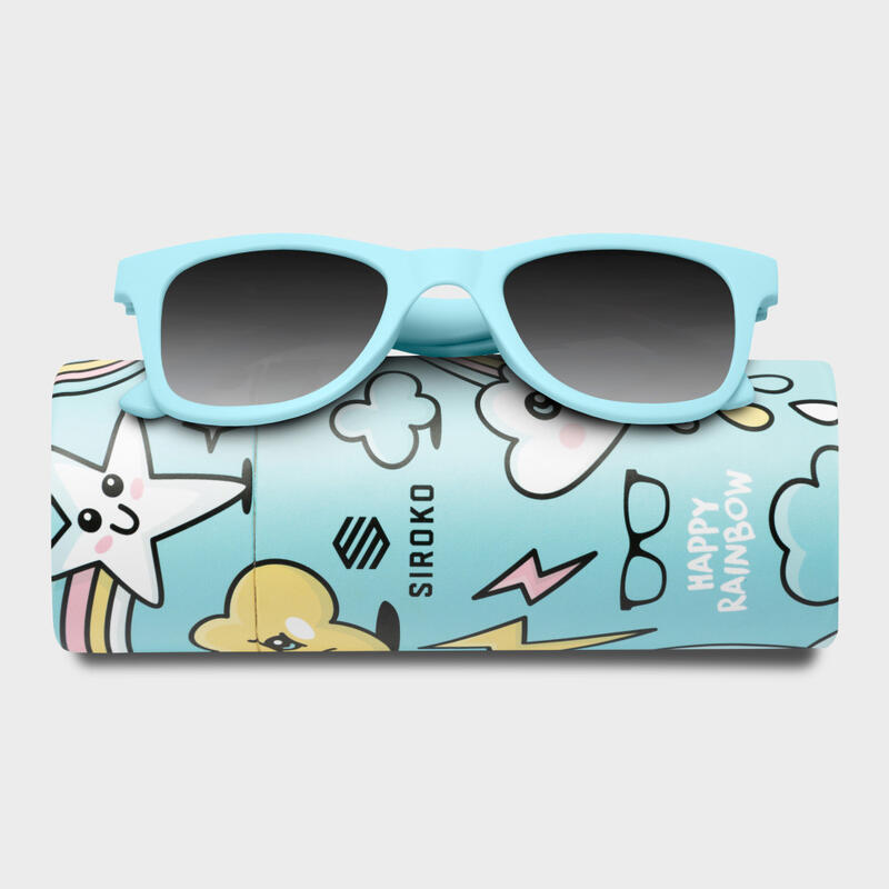 Gafas de sol surf Happy Rainbow Kids SIROKO Niños y Niñas Negro