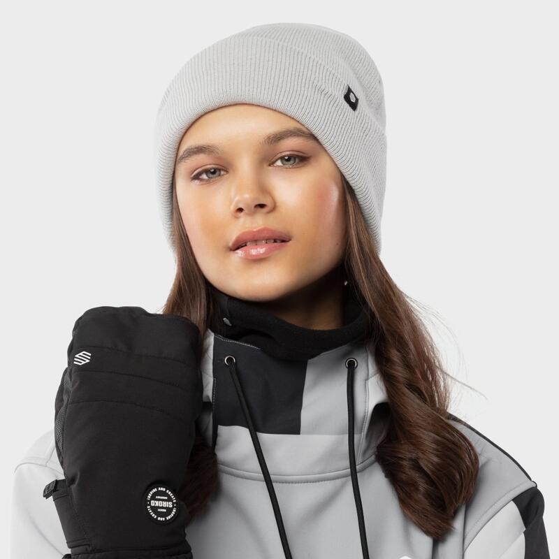 Heren en Dames Wintersport Wintermuts Snowflake Dark Grey SIROKO Grijs