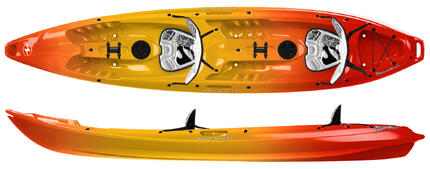 Dwuosobowy kajak sit on top do pływania Wave sport Scooter XT stabilny wygodny