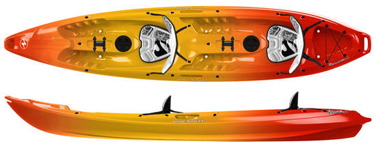 Dwuosobowy kajak sit on top do pływania Wave sport Scooter XT stabilny wygodny