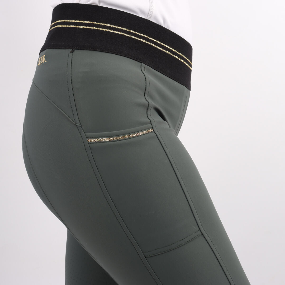 Reitleggings Qnila Vollbesatz Silikon Quur Dunkelgrün 6/6
