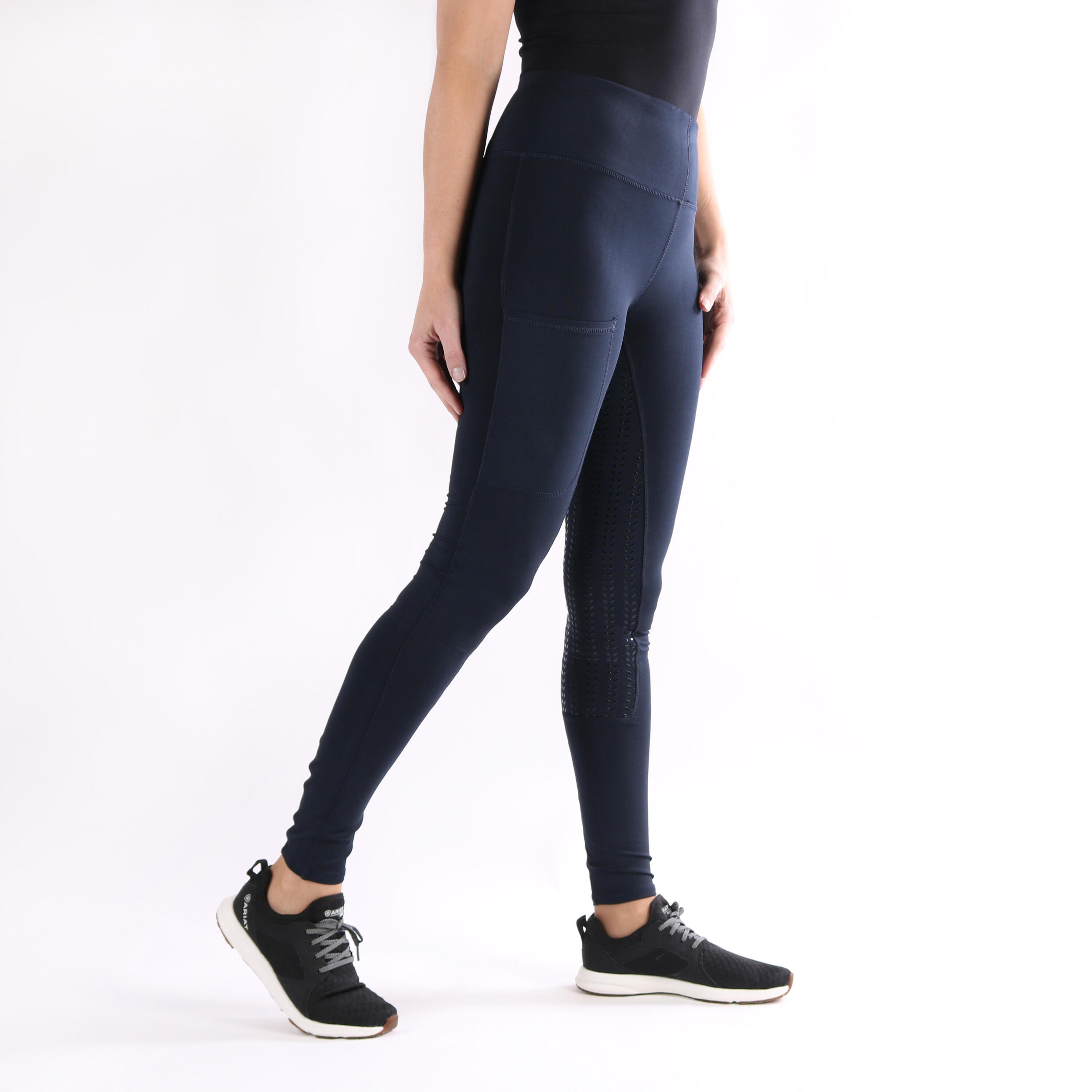 Legging d'équitation à fond full grip Illustris Epplejeck Bleu foncé 3/4