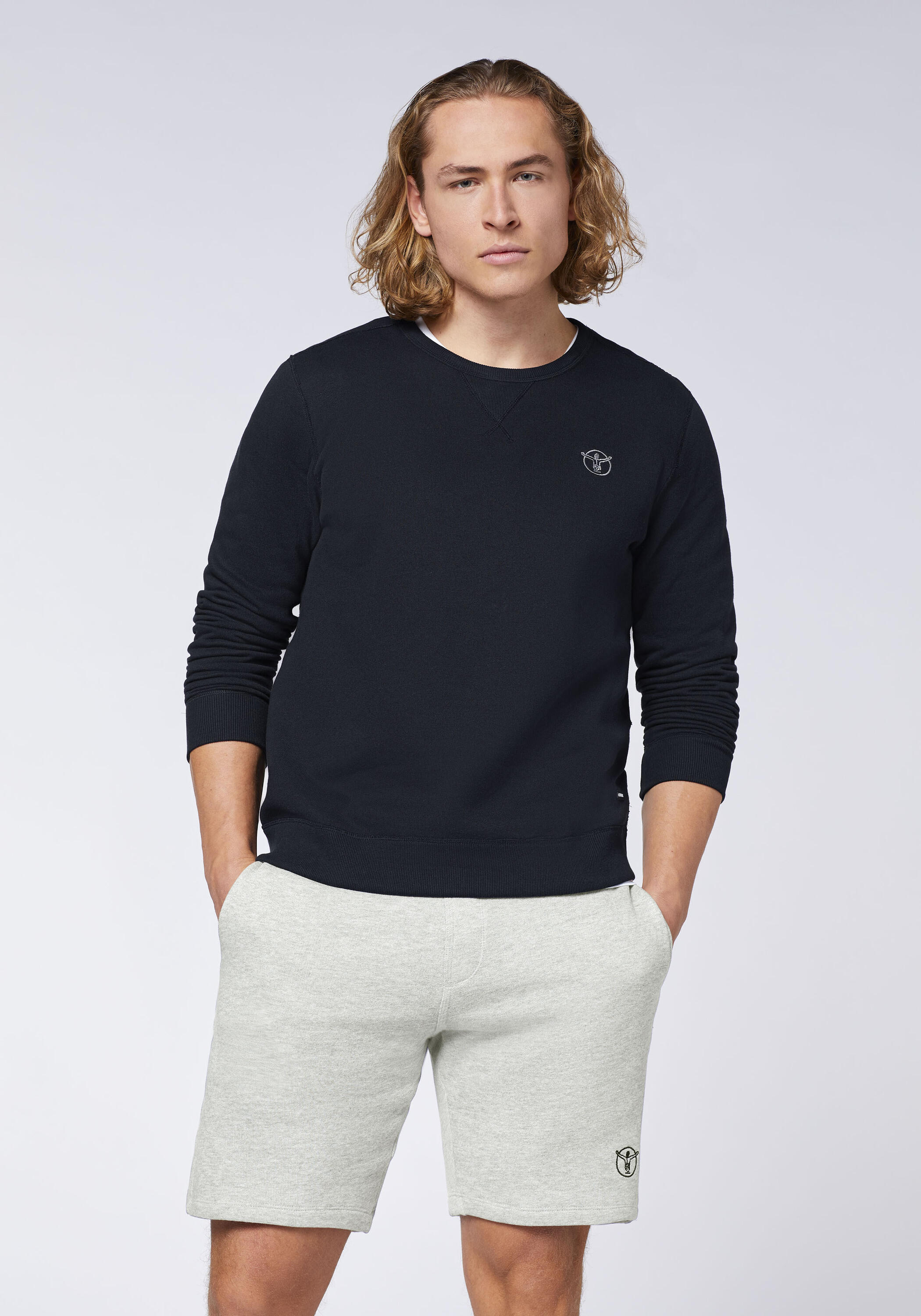 Sweater im Basic-Look mit Logo-Motiv 3/7