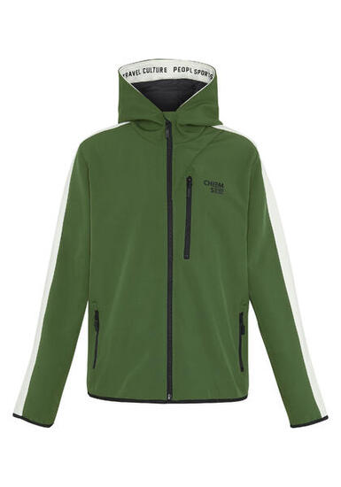 Softshell-Jacke mit Blockstreifen und Retro-Patch