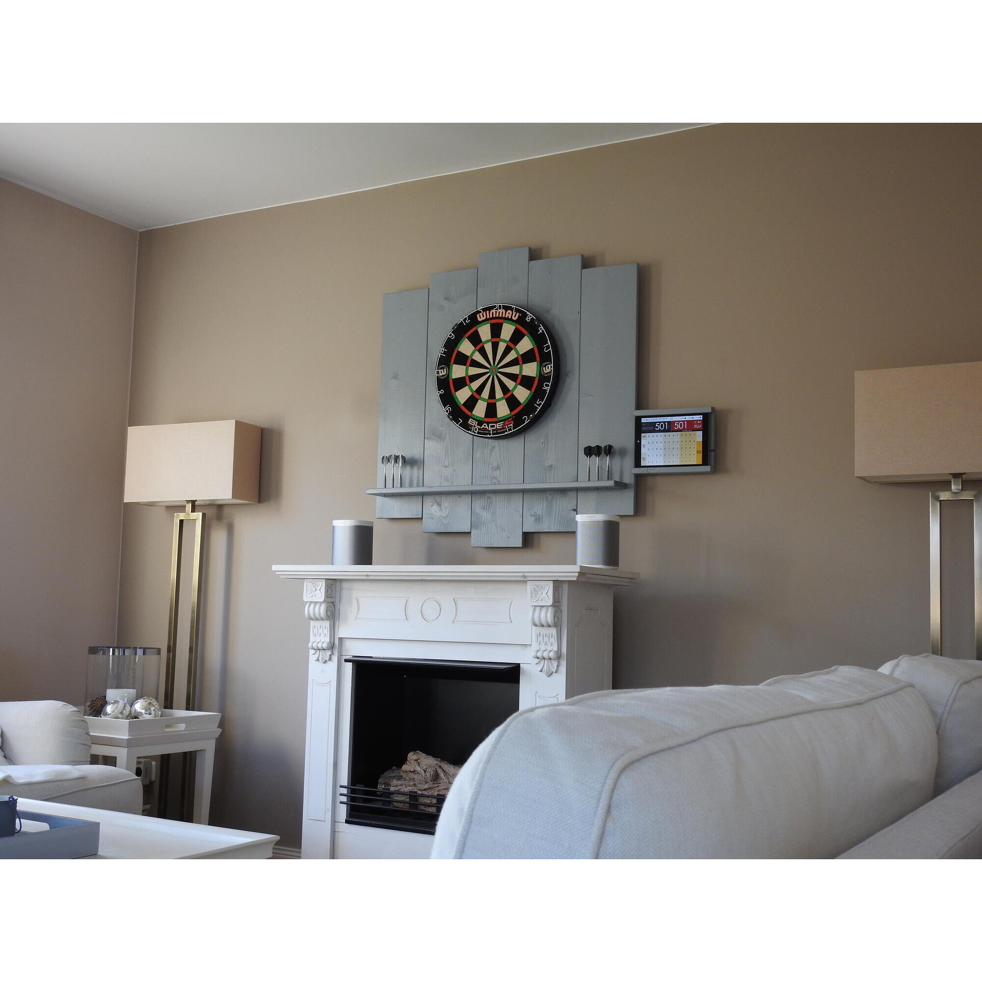 Wds - Wooden Dart Surround | Protection Murale Pour Fléchettes & Support Pour Tablette - Anneau De Protection Fléchettes - Gris - Taille Unique - Decathlon