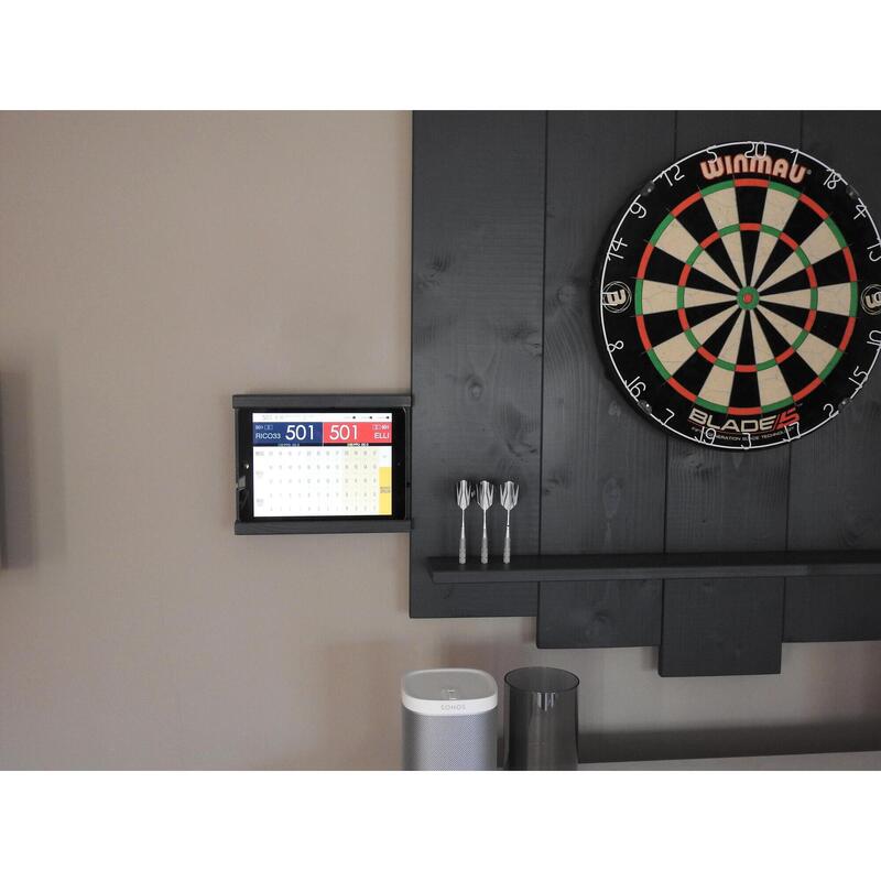 WOODEN Dartboard Surround | Premium Dart-Wandschutz | MIT Tablet-Halter