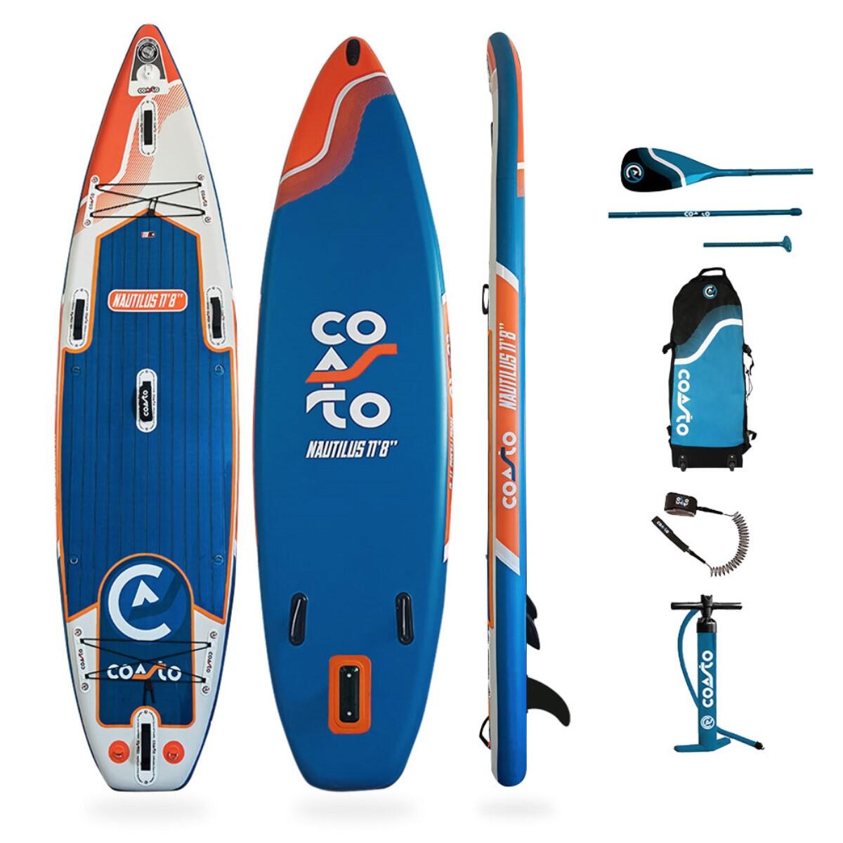 Coasto - Stand Up Paddle Gonflable All-round Nautilus Dropstitch Tts 355x86x15cm - Set De Stand Up Paddle - Blanc|bleu|orange - No Size - Decathlon
