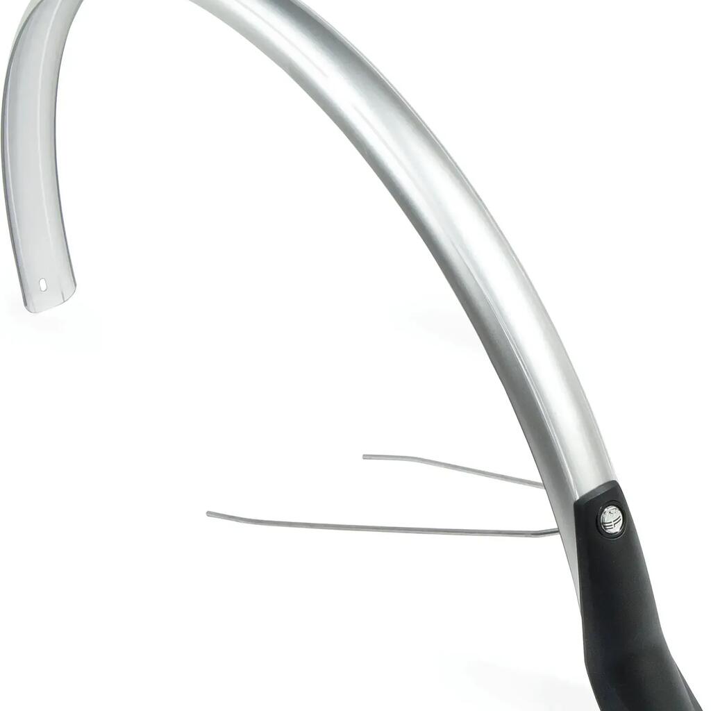 Eurofender Snello Rear Fender 28 Inch, 51 mm Wide, Silver Color