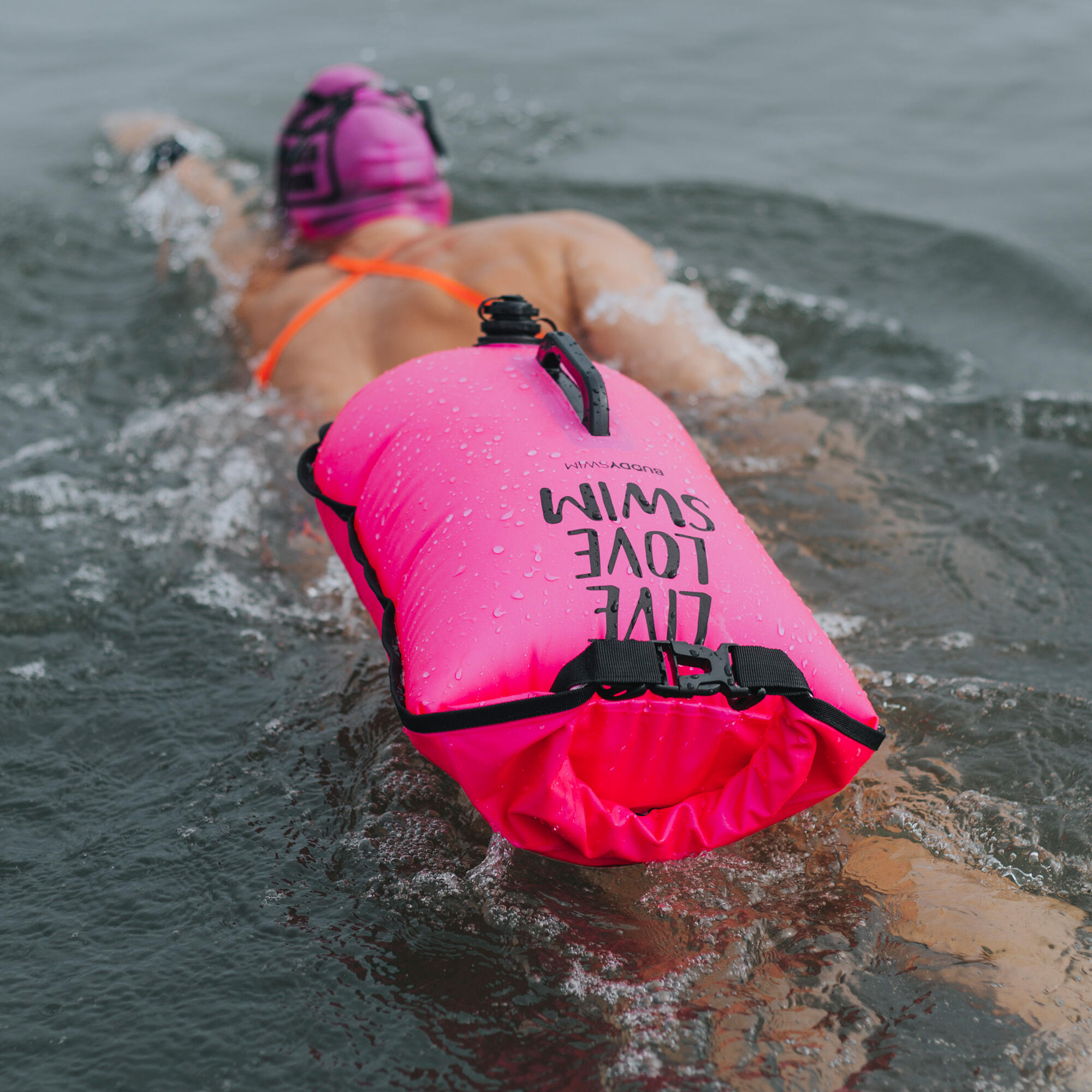 Boya de seguridad agua abiertas LLS 20L rosa natación Rosa BUDDY SPORT 4/7